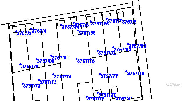 Parcela st. 3757/82 v KÚ Šenov u Ostravy, Katastrální mapa