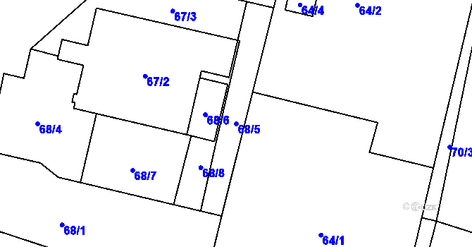 Parcela st. 68/5 v KÚ Šenov u Ostravy, Katastrální mapa