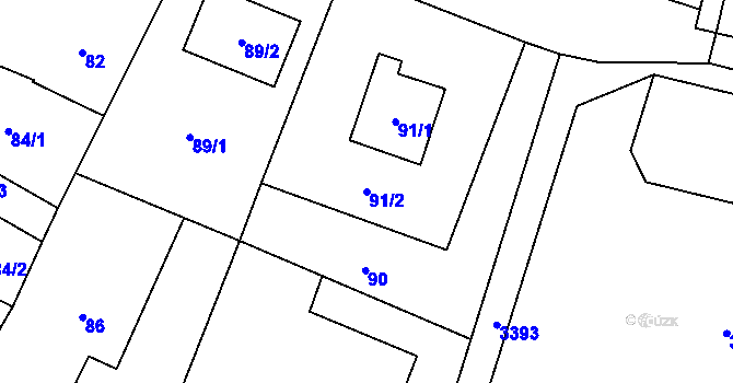 Parcela st. 91/2 v KÚ Šenov u Ostravy, Katastrální mapa
