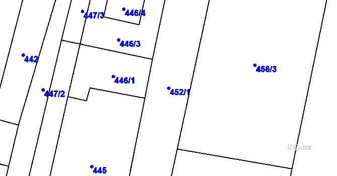 Parcela st. 452/1 v KÚ Šenov u Ostravy, Katastrální mapa