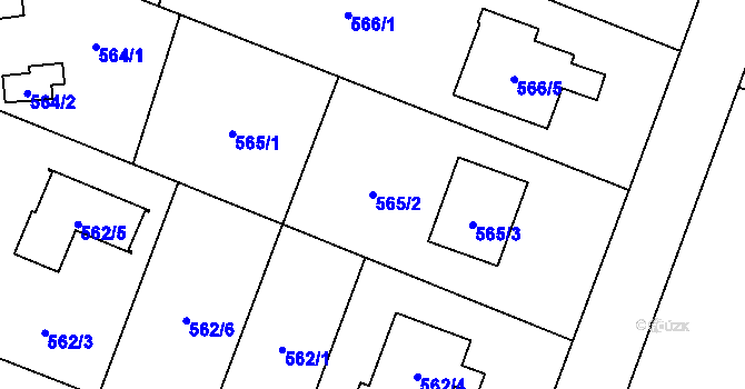 Parcela st. 565/2 v KÚ Šenov u Ostravy, Katastrální mapa