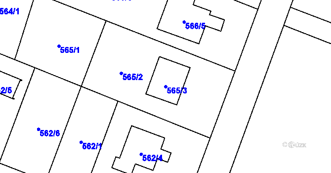 Parcela st. 565/3 v KÚ Šenov u Ostravy, Katastrální mapa