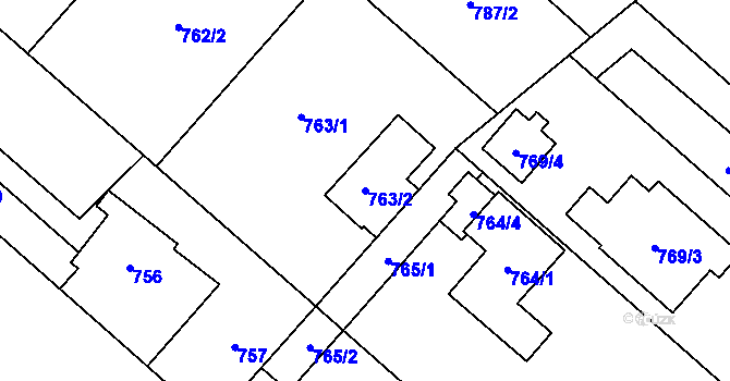 Parcela st. 763/2 v KÚ Šenov u Ostravy, Katastrální mapa