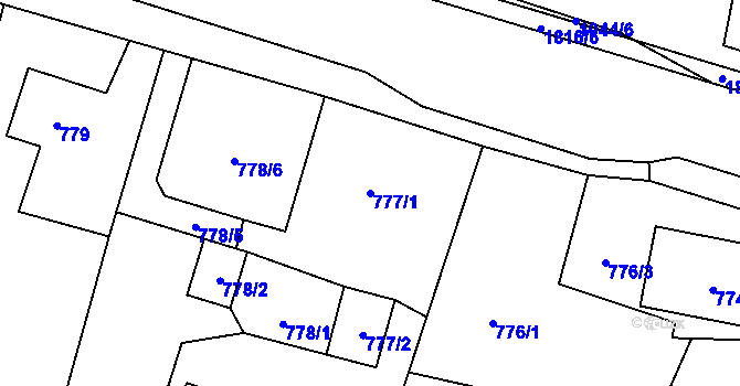 Parcela st. 777/1 v KÚ Šenov u Ostravy, Katastrální mapa