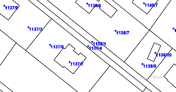 Parcela st. 1137/4 v KÚ Šenov u Ostravy, Katastrální mapa