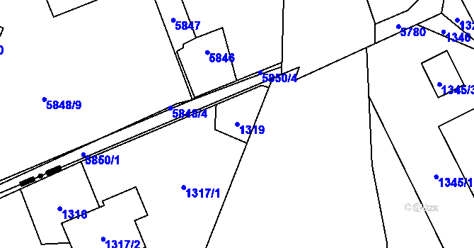 Parcela st. 1319 v KÚ Šenov u Ostravy, Katastrální mapa