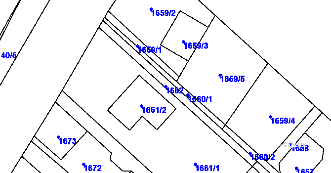 Parcela st. 1662 v KÚ Šenov u Ostravy, Katastrální mapa