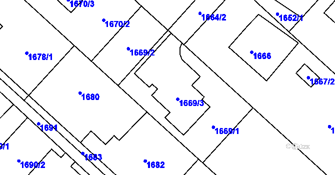 Parcela st. 1669 v KÚ Šenov u Ostravy, Katastrální mapa