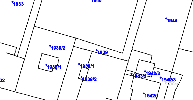 Parcela st. 1939 v KÚ Šenov u Ostravy, Katastrální mapa