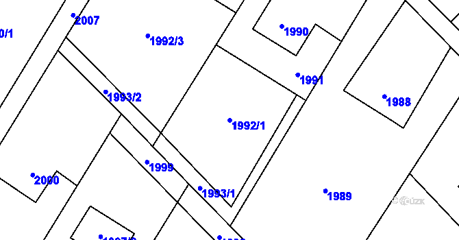 Parcela st. 1992/1 v KÚ Šenov u Ostravy, Katastrální mapa