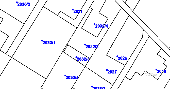 Parcela st. 2032/2 v KÚ Šenov u Ostravy, Katastrální mapa