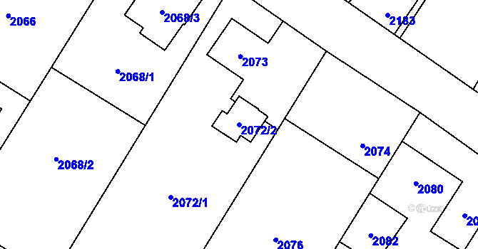 Parcela st. 2072/2 v KÚ Šenov u Ostravy, Katastrální mapa