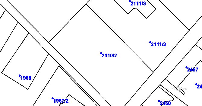 Parcela st. 2110/2 v KÚ Šenov u Ostravy, Katastrální mapa