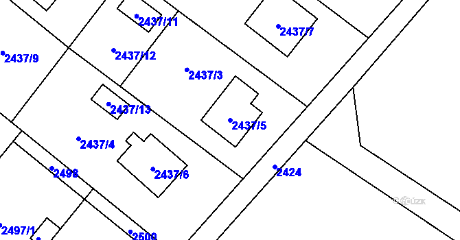 Parcela st. 2437/5 v KÚ Šenov u Ostravy, Katastrální mapa