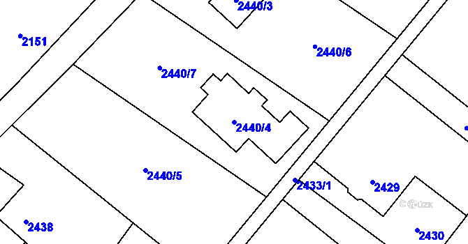 Parcela st. 2440/4 v KÚ Šenov u Ostravy, Katastrální mapa