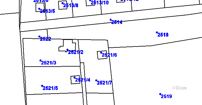 Parcela st. 2521/6 v KÚ Šenov u Ostravy, Katastrální mapa