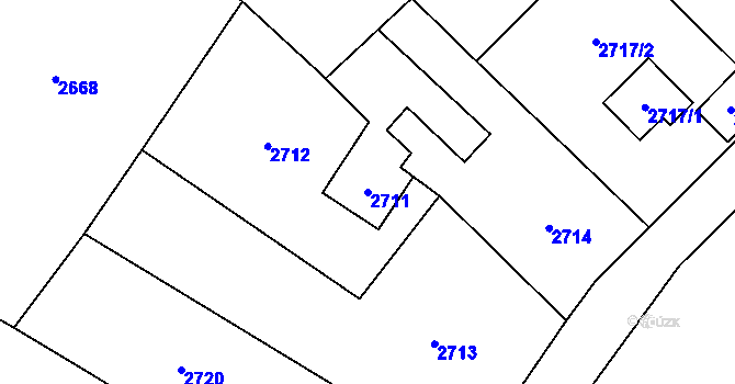 Parcela st. 2711 v KÚ Šenov u Ostravy, Katastrální mapa