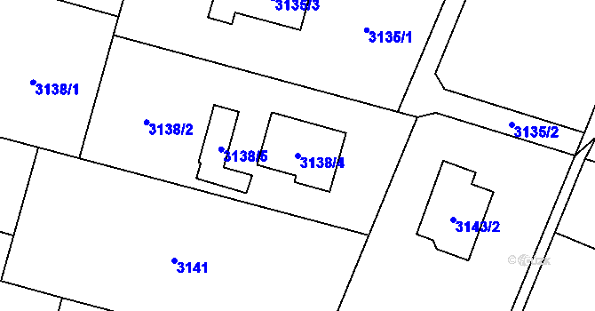 Parcela st. 3138/4 v KÚ Šenov u Ostravy, Katastrální mapa