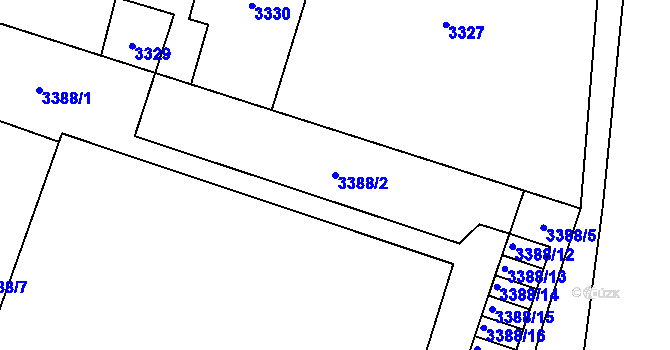 Parcela st. 3388/2 v KÚ Šenov u Ostravy, Katastrální mapa