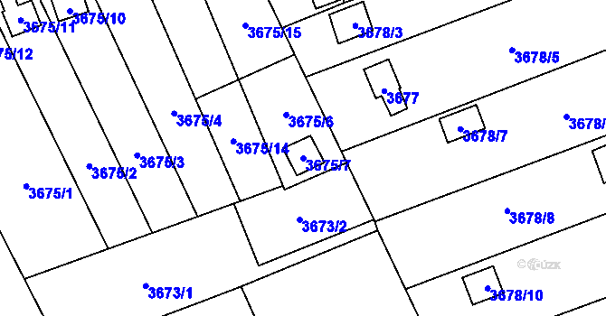Parcela st. 3675/7 v KÚ Šenov u Ostravy, Katastrální mapa