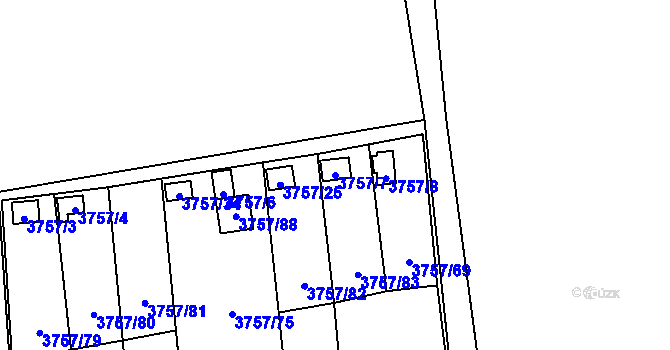 Parcela st. 3757/7 v KÚ Šenov u Ostravy, Katastrální mapa