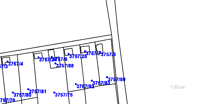 Parcela st. 3757/8 v KÚ Šenov u Ostravy, Katastrální mapa