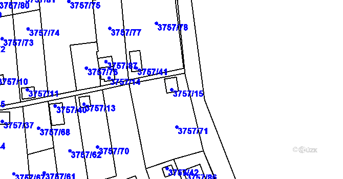 Parcela st. 3757/15 v KÚ Šenov u Ostravy, Katastrální mapa