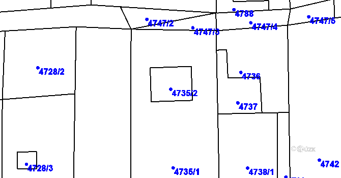 Parcela st. 4735/2 v KÚ Šenov u Ostravy, Katastrální mapa