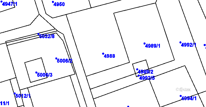 Parcela st. 4988 v KÚ Šenov u Ostravy, Katastrální mapa