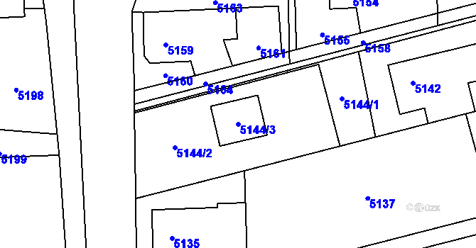 Parcela st. 5144/3 v KÚ Šenov u Ostravy, Katastrální mapa