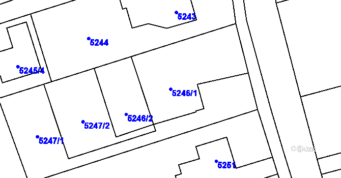 Parcela st. 5246/1 v KÚ Šenov u Ostravy, Katastrální mapa