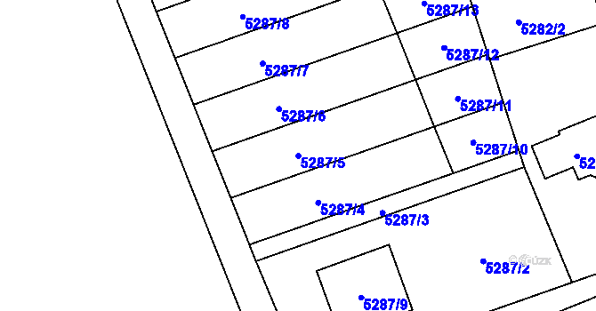 Parcela st. 5287/5 v KÚ Šenov u Ostravy, Katastrální mapa