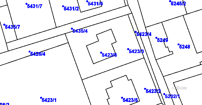 Parcela st. 5423/6 v KÚ Šenov u Ostravy, Katastrální mapa