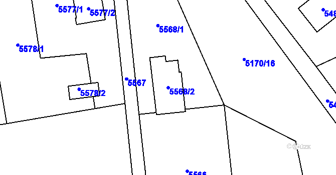 Parcela st. 5568/2 v KÚ Šenov u Ostravy, Katastrální mapa