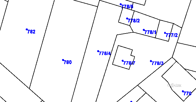 Parcela st. 778/4 v KÚ Šenov u Ostravy, Katastrální mapa