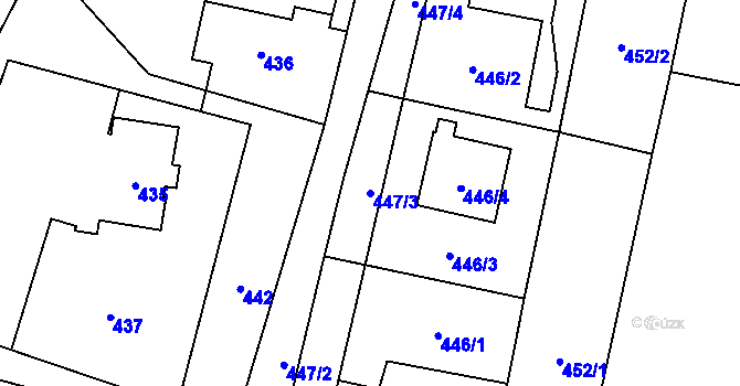 Parcela st. 447/3 v KÚ Šenov u Ostravy, Katastrální mapa