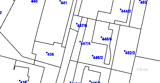 Parcela st. 447/4 v KÚ Šenov u Ostravy, Katastrální mapa