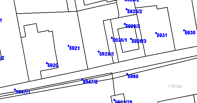 Parcela st. 5925/1 v KÚ Šenov u Ostravy, Katastrální mapa