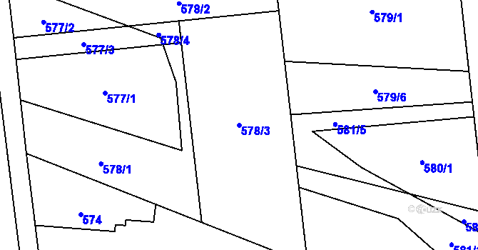 Parcela st. 578/3 v KÚ Šenov u Ostravy, Katastrální mapa