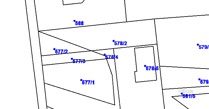 Parcela st. 578/4 v KÚ Šenov u Ostravy, Katastrální mapa
