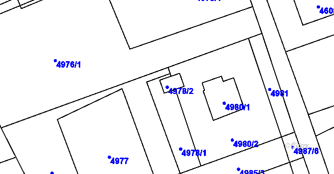 Parcela st. 4978/2 v KÚ Šenov u Ostravy, Katastrální mapa