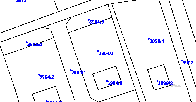 Parcela st. 3904/3 v KÚ Šenov u Ostravy, Katastrální mapa