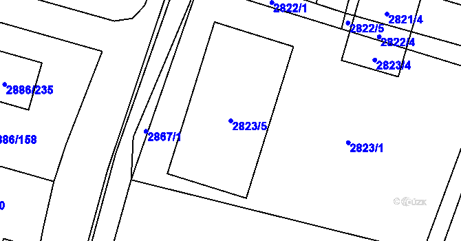 Parcela st. 2823/5 v KÚ Šenov u Ostravy, Katastrální mapa