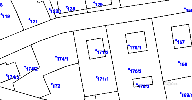 Parcela st. 171/2 v KÚ Šerkovice, Katastrální mapa