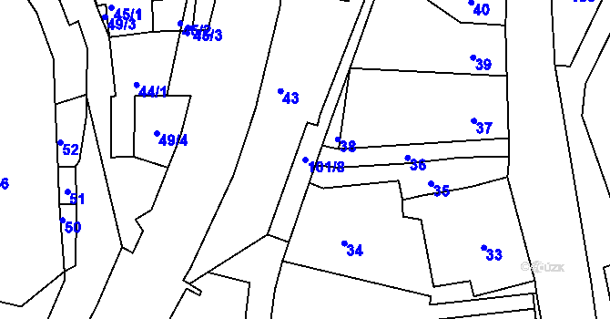 Parcela st. 101/8 v KÚ Šerkovice, Katastrální mapa