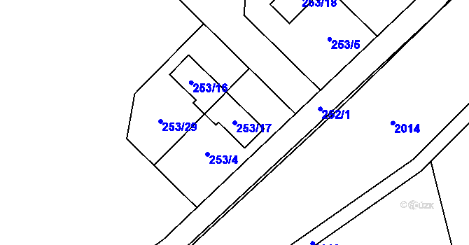 Parcela st. 253/17 v KÚ Šerkovice, Katastrální mapa