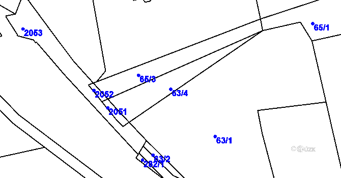 Parcela st. 63/4 v KÚ Šerkovice, Katastrální mapa