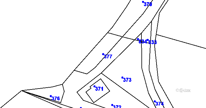 Parcela st. 377 v KÚ Šerkovice, Katastrální mapa