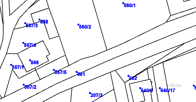Parcela st. 560/3 v KÚ Šerkovice, Katastrální mapa