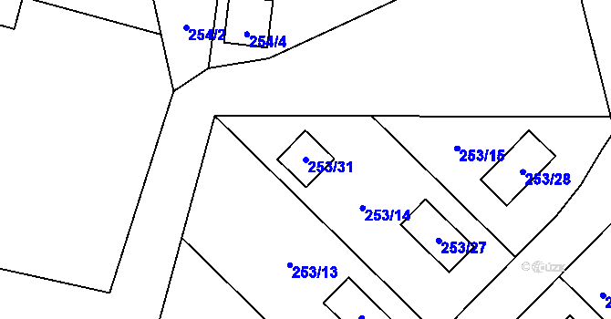 Parcela st. 253/31 v KÚ Šerkovice, Katastrální mapa